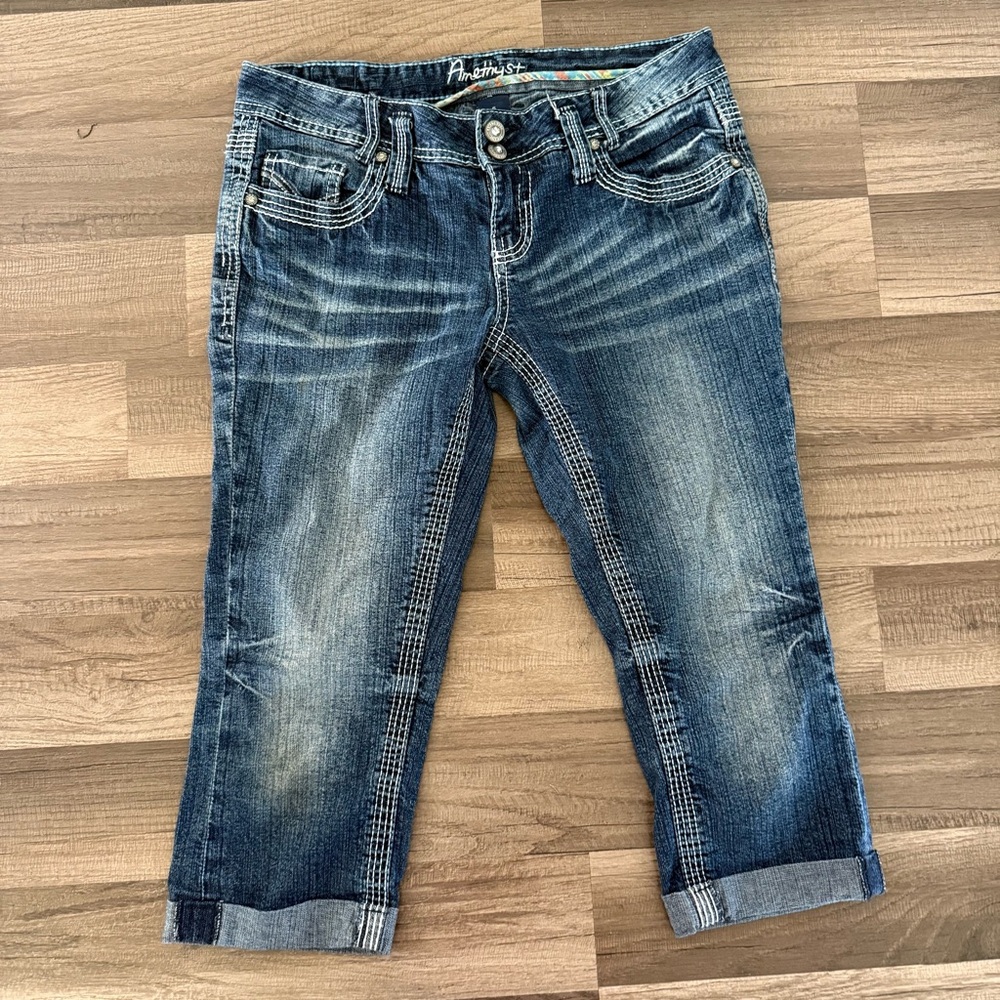 Amethyst Jeans Dark Blue Cropped Denim